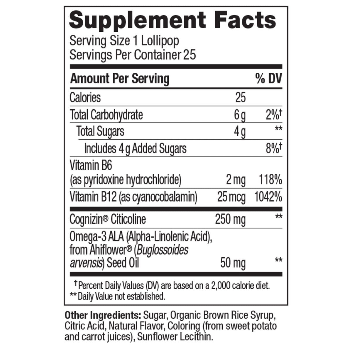 Focus Buddies LOLLY Pops Ingredients