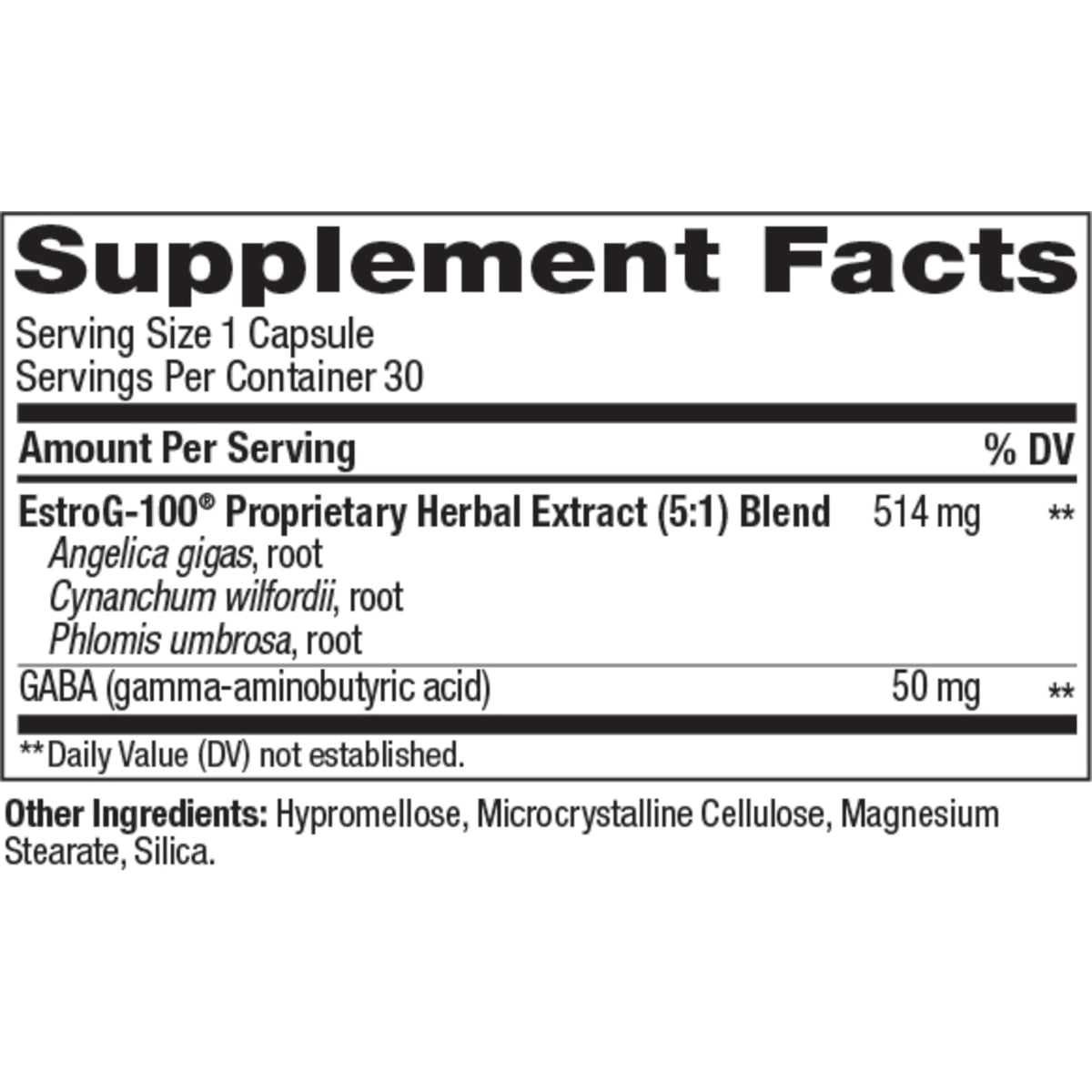Mellow Menopause Ingredients
