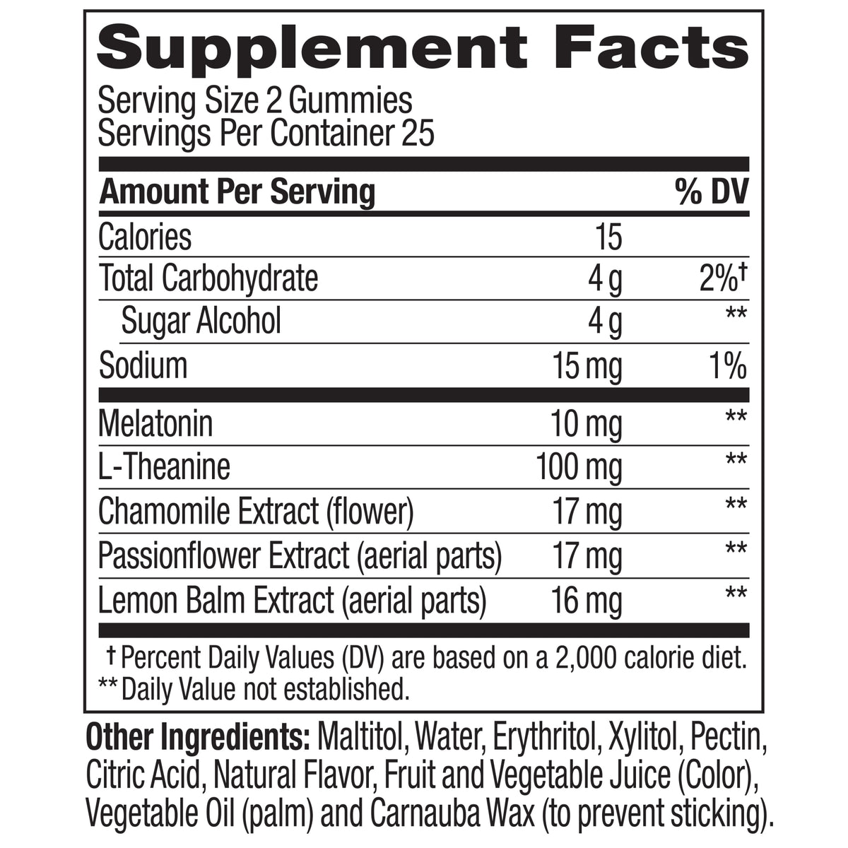 Maximum Strength Sleep Ingredients