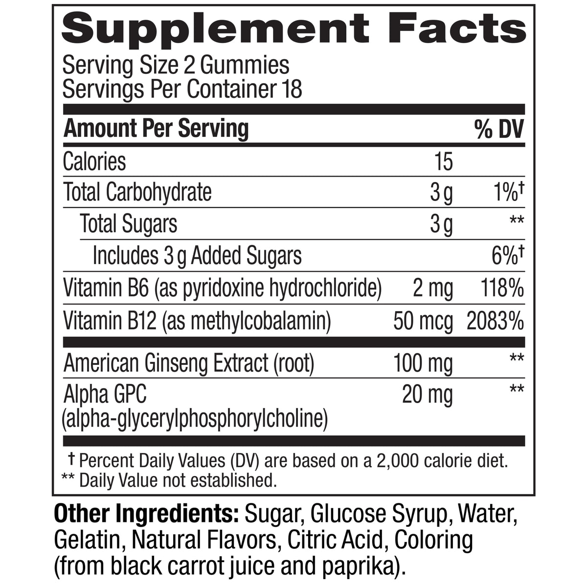 Laser Focus Ingredients