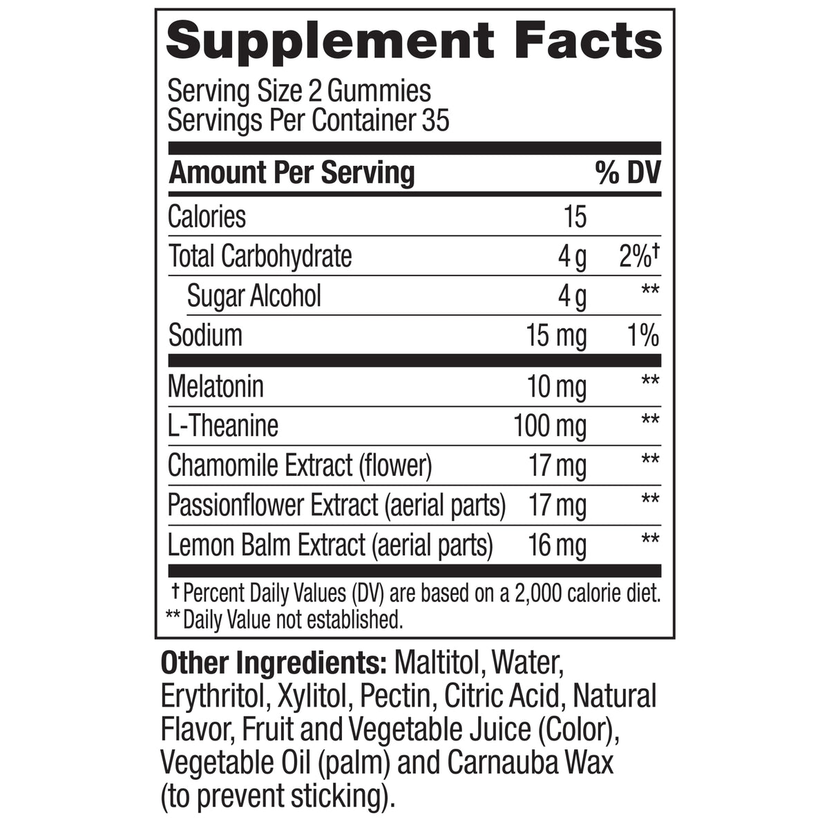 Maximum Strength Sleep Ingredients