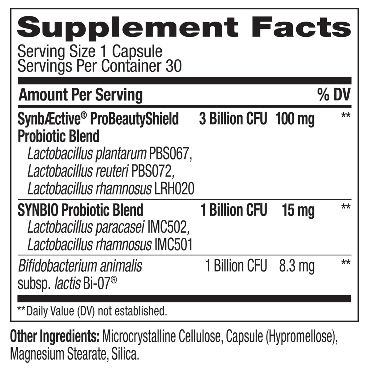  Precise Probiotics Skin Ingredients