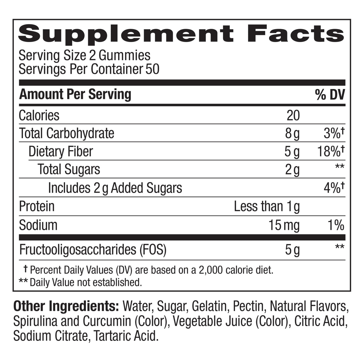  Fiber Gummy Rings Ingredients