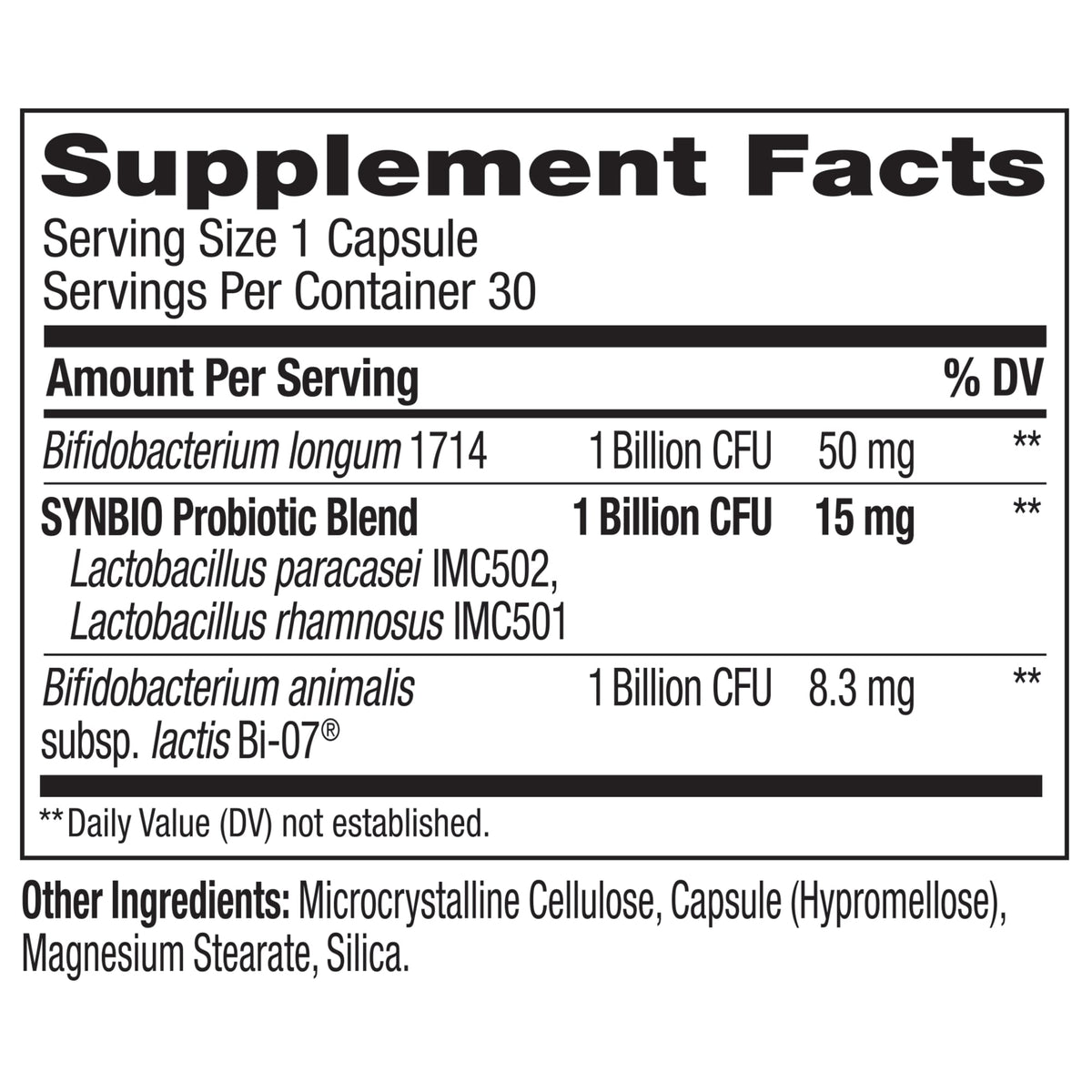  Precise Probiotics Stress Ingredients