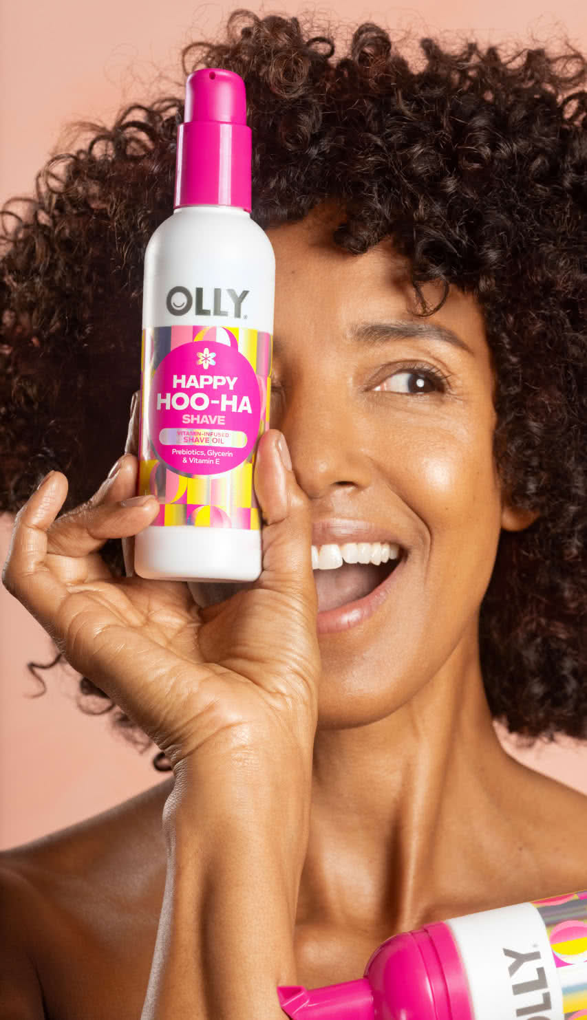 woman holding Olly Happy Hoo-Ha Shave icon